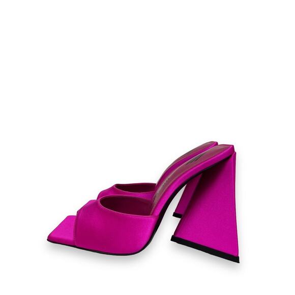 THE ATTICO Fuchsia Satin DEVON 115mm Mules Pumps Sandals Size EU 36 US 6 - Picture 3 of 8
